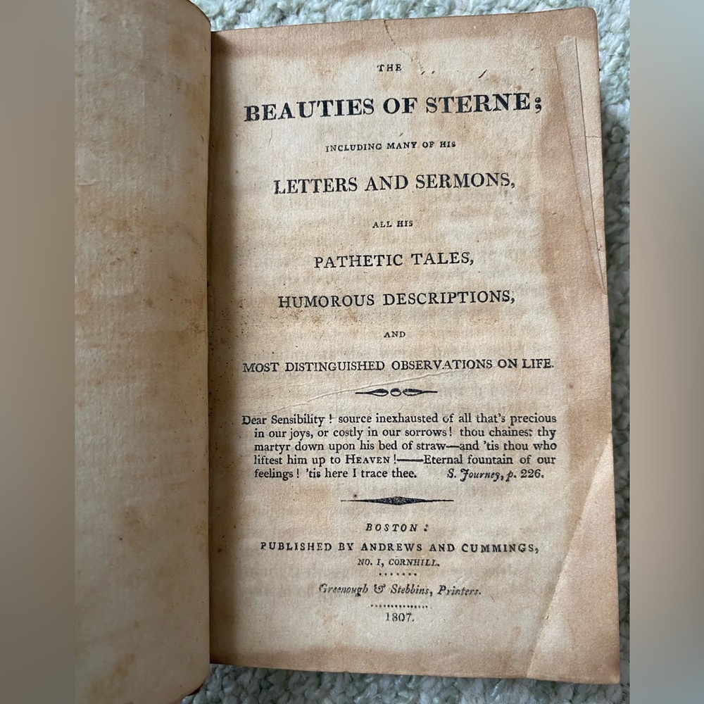 The BEAUTIES OF STERNE 1807